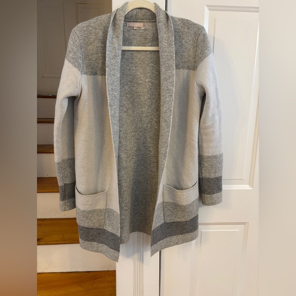 Benedetto B open front cardigan, merino wool/cashmere M soft, cozy - Picture 2 of 6